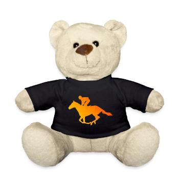 Racing Horse Riding Men's Show Jumping - Teddy Bear - black - Front