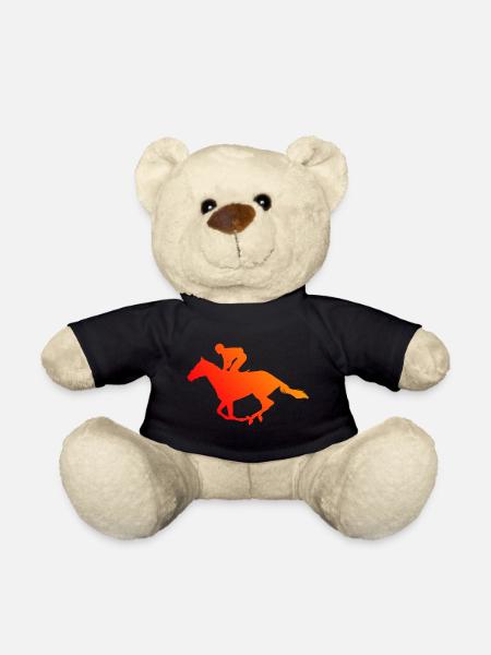 Equestrian Sport Show Jumping Horse Riding Women - Teddy Bear - black