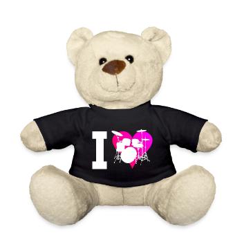 Drum Kit Men Women Percussionist Drummer - Teddy Bear - black - Front