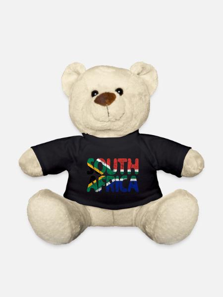 South Africa South Africa flag Africa vacation travel - Teddy Bear - black