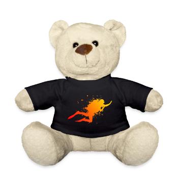 Taucher Scuba Diver Free Dive Diver Diving - Teddy Bear - black - Front