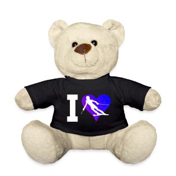 Stunt Ski Freestyle Skier Ski Skiing - Teddy Bear - black - Front