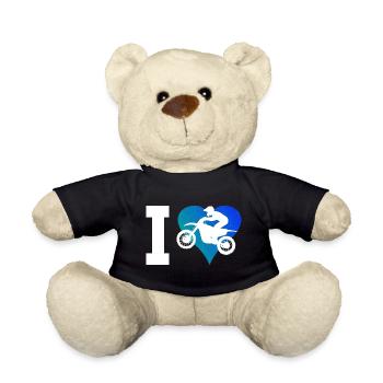 Motocross Supermoto Dirt Bike Dirtbike Dirt Biker - Teddy Bear - black - Front