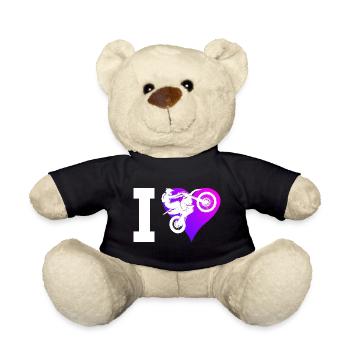 Dirt Biker Dirt Bike Motocross Dirt Bike Men - Teddy Bear - black - Front