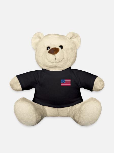 american flag - Teddy Bear - black