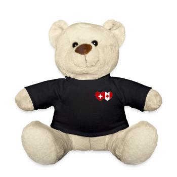Schweiz Kanada Flagge Herz - Teddy - Schwarz - Vorne