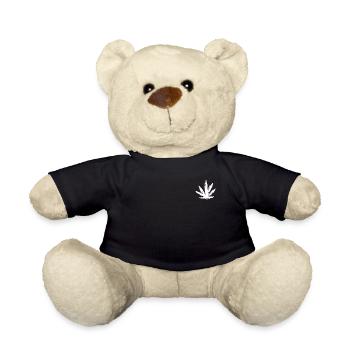 Hanfblatt weiss - Teddy - Schwarz - Vorne