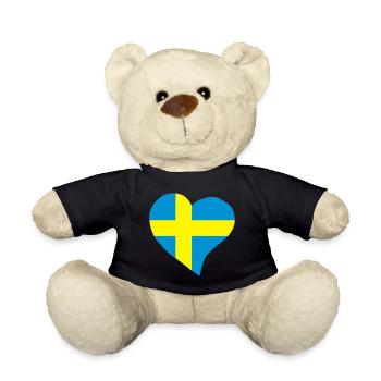 Swedish heart - Teddy Bear - black - Front