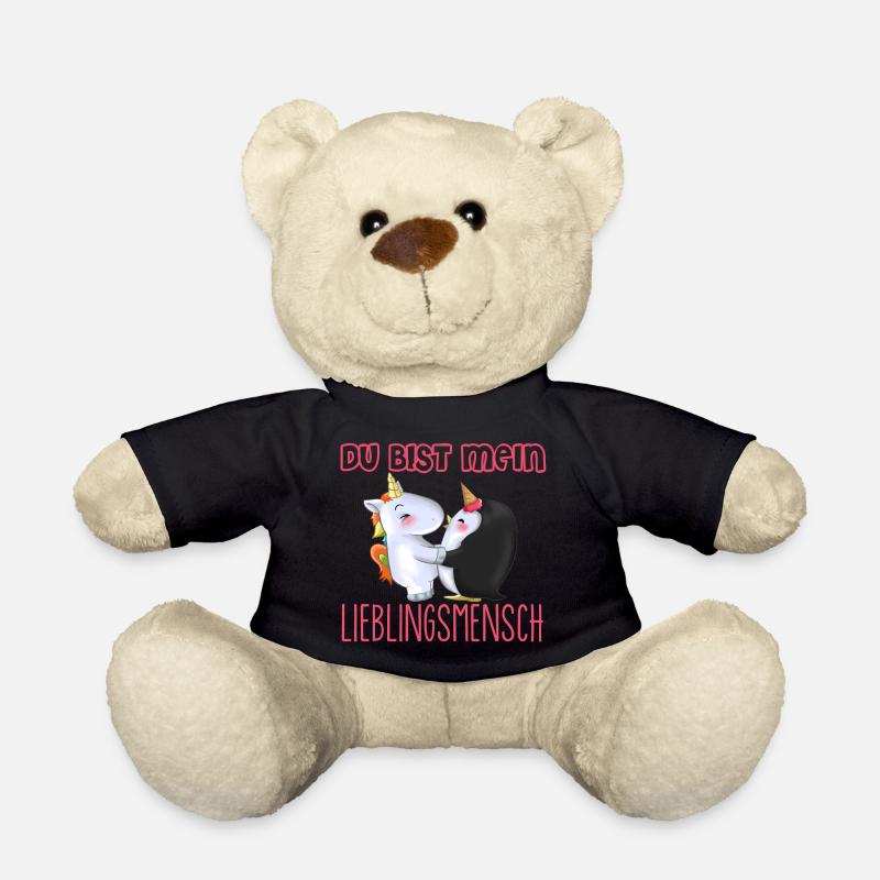 Einhorn Einhörner Pinguin süß Freundin Geschenk - Teddy - Schwarz