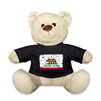 Californie Drapeau Vintage - Nounours - noir - Devant