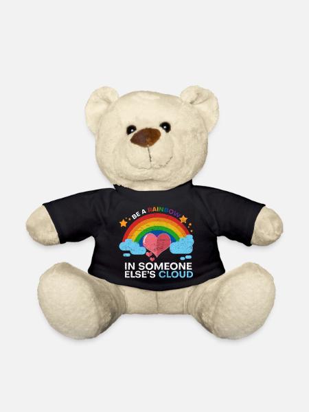 Regenbogen Herz Liebe - Teddy - Schwarz