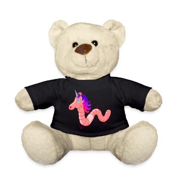 Uniworm, ver de terre + licorne, licorne la plus cool - Nounours - noir - Devant