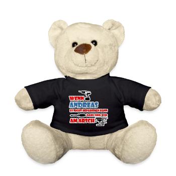 Andreas Spruch Name Geschenk Vintage - Teddy - Schwarz - Vorne