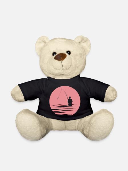 Angler See Abendsonne Meer Fische Symbol Natur - Teddy - Schwarz