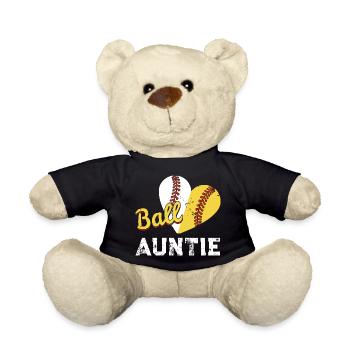 Baseball-Softball-Ball-Tante Mothers Day - Teddy - Schwarz - Vorne