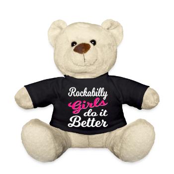 Rockabilly Vintage Girl Power - Teddy Bear - black - Front