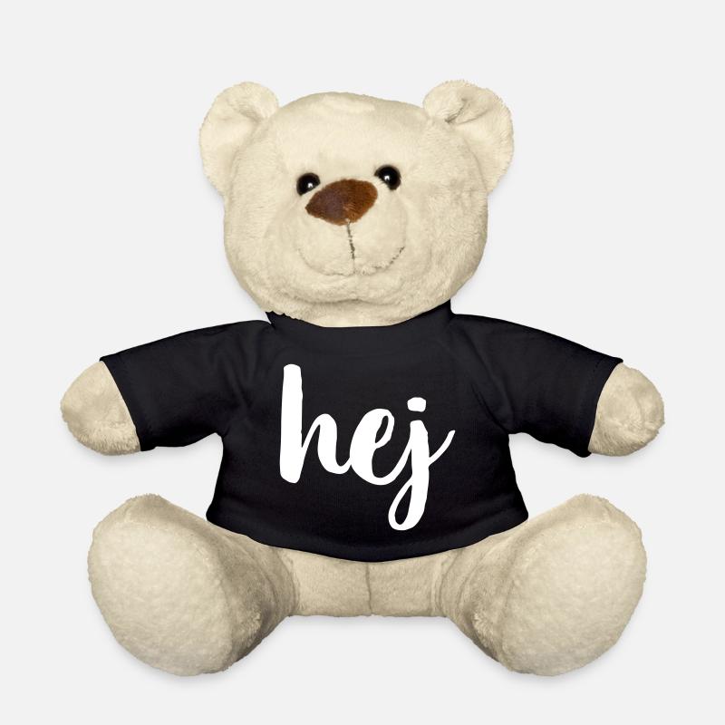 hej I Hallo Begrüßung I Geschenk - Teddy - Schwarz