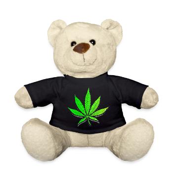 Cannabis weed Feuille de cannabis lapidé stoner stoner - Nounours - noir - Devant