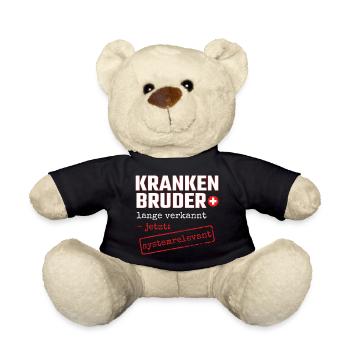 Krankenbruder systemrelevant Krankenpfleger Danke - Teddy - Schwarz - Vorne