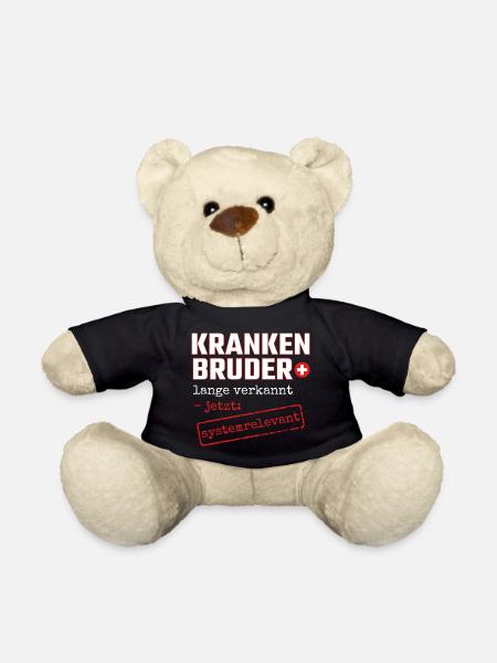 Krankenbruder systemrelevant Krankenpfleger Danke - Teddy - Schwarz