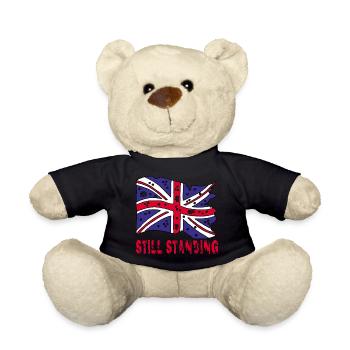 Zerrissene englische Flagge - Teddy - Schwarz - Vorne