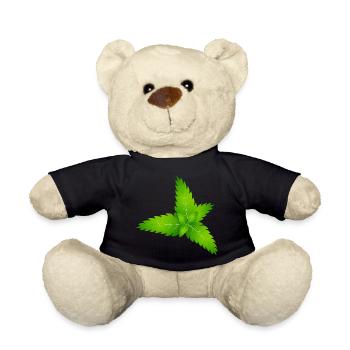 saftig grüne frische Minze Blätter - Teddy - Schwarz - Vorne