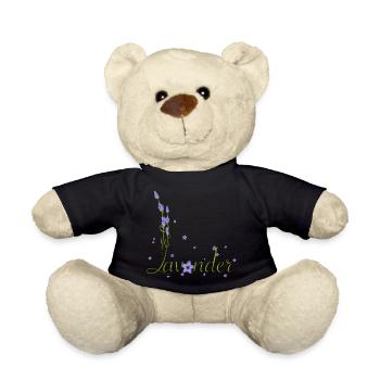 zarte Lavendel Kalligrafie mit Lavendel Blüten - Teddy - Schwarz - Vorne