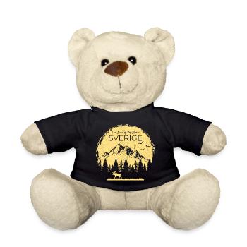 Sverige Land of the Moose Elch Design - Teddy Bear - black - Front