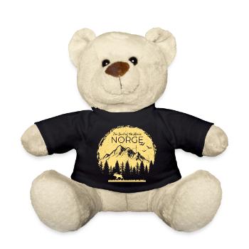 Norge Land of the Moose Elch Design - Teddy Bear - black - Front