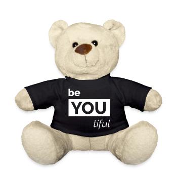 Beautiful You Motivation Development Love Logo - Teddy Bear - black - Front