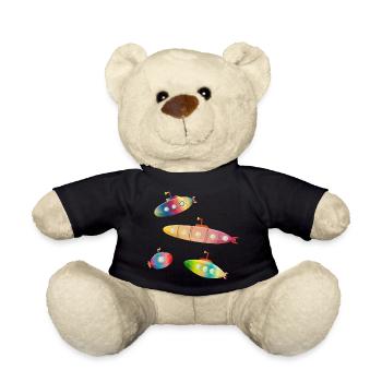 quatre sous-marins colorés magiques avec des hublots - Nounours - noir - Devant