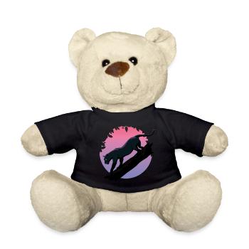 Schwarzer Tier-Panther aus dem Dschungel - Teddy - Schwarz - Vorne