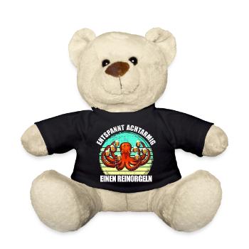 Achtarmig Reinorgeln Octopus Sauf Bier Party - Teddy - Schwarz - Vorne
