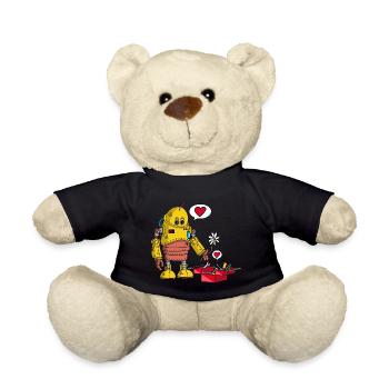 Verliebter Roboter - Teddy - Schwarz - Vorne