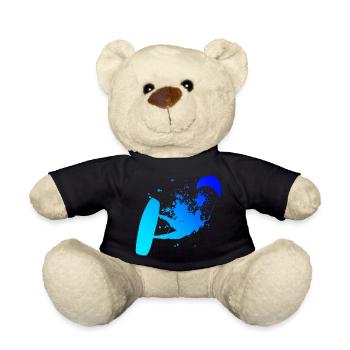Kiting Kitesurfing Men Kitesurfer Kite - Teddy Bear - black - Front