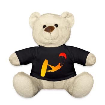 Women Kite Kite Kitesurfer Kitesurfing Men - Teddy Bear - black - Front