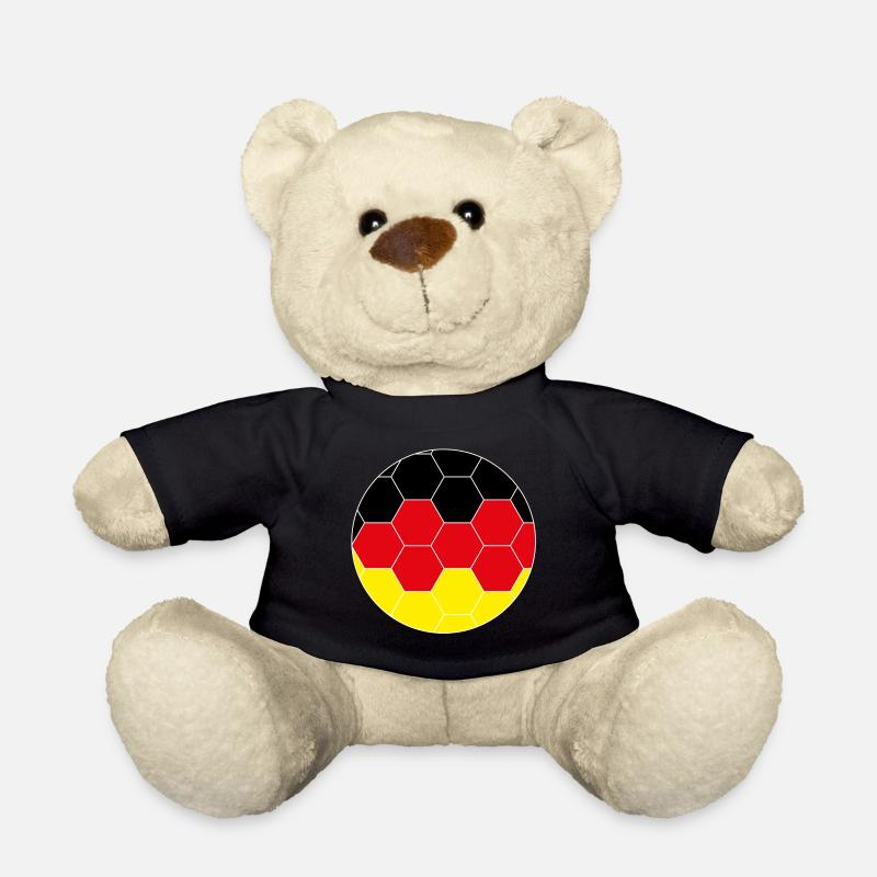 Deutschland Fußball Hexagon - Teddy - Schwarz