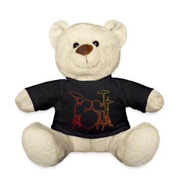 Percussionist Drummer Drum Kit Drummer - Teddy Bear - black - Front