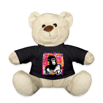 Schimpansen-Straßenkunst – Bunte Affengraffiti - Teddy - Schwarz - Vorne