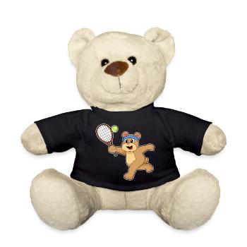 Bear Tennis Racket Sport - Teddy Bear - black - Front