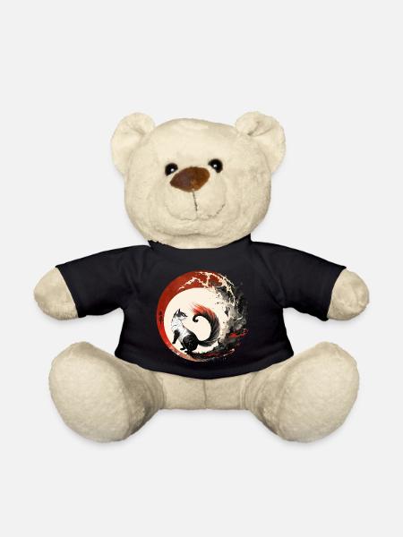 Cat Japanese style - Teddy Bear - black