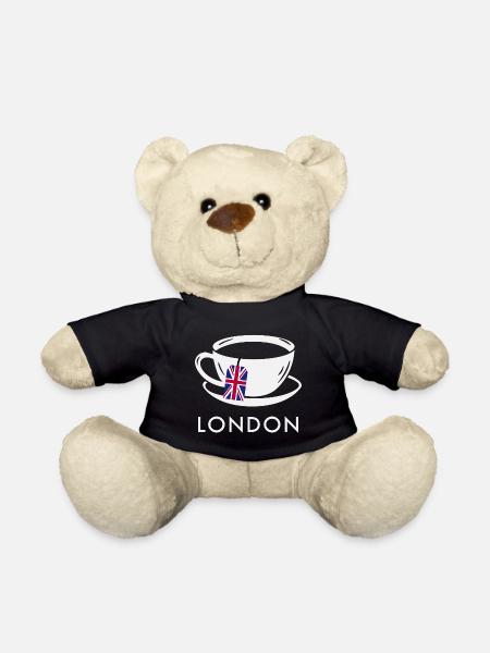 London Tea Cup UK Flag Teabag - Teddy Bear - black