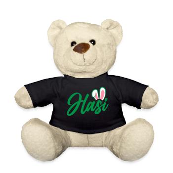Hasi - süße Häschenohren | Farben änderbar - Teddy - Schwarz - Vorne