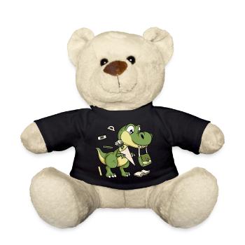 Dinosaurier Schultüte Zuckertüte Schulkind Dino - Teddy - Schwarz - Vorne