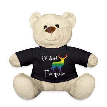 Pride Month LGBTQ - Oh Deer I'm Queer! - Teddy Bear - black - Front