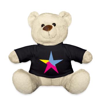 STAR. STARS. STAR. FEAST. ANNIVERSARY. CHRISTMAS - Teddy Bear - black - Front