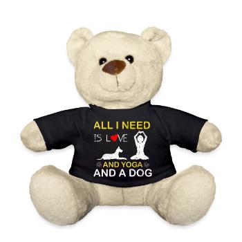 Love Yoga and a Dog Tee - Teddy Bear - black - Front