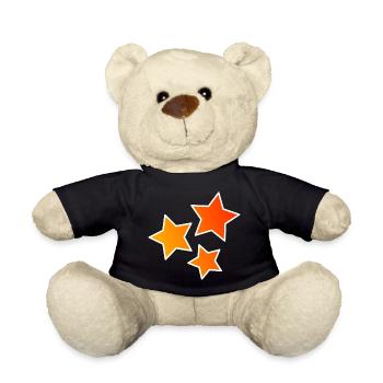 STAR. STARS. STAR. FEAST. ANNIVERSARY. CHRISTMAS - Teddy Bear - black - Front