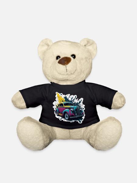 Colored vintage car splash - Teddy Bear - black
