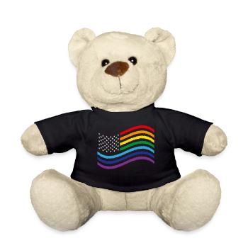 Drapeau arc-en-ciel des États-Unis - Nounours - noir - Devant